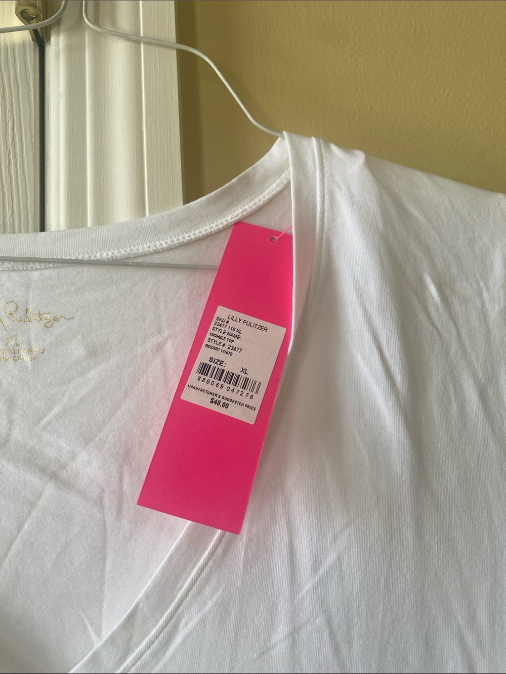 Classic White V-Neck Women's Tee - Picture 3 of 3